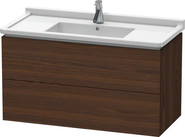 Duravit Waschtischunterschrank wandhängend „L-Cube“ 102 × 55,8 × 46,9 cm Nussbaum gebürstet