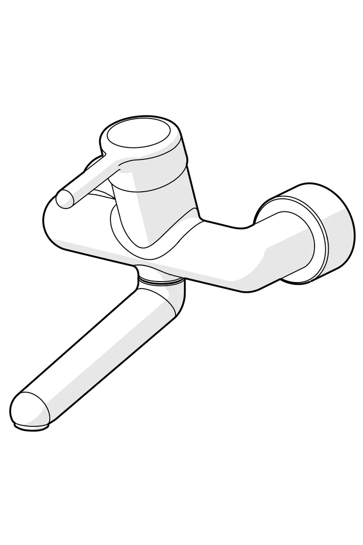 HansaMEDIPRO Einhebelmischer Waschtischbatterie HansaMEDIPRO 0255 Ausladung 246 mm DN15 Chrom