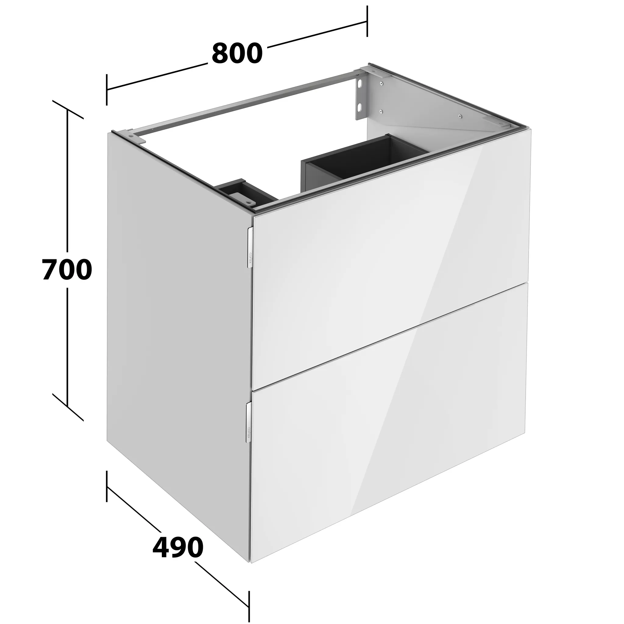 KEUCO Waschtischunterschrank mit Auszügen „Edition 11 Art“ Manhattan (Glas), Manhattan (Lack, seidenmatt), ohne Beleuchtung 800 × 700 × 490 mm