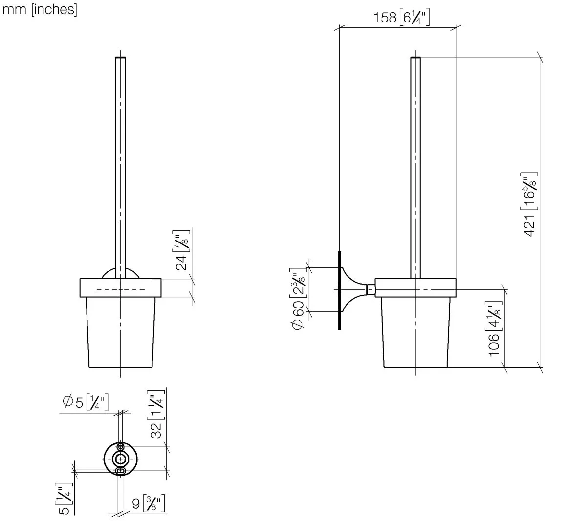 Toiletten-Bürstengarnitur Wandmodell VAIA Chrom 83900809
