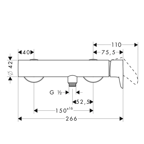 Brausenmischer AP Axor Citterio M DN15 chrom