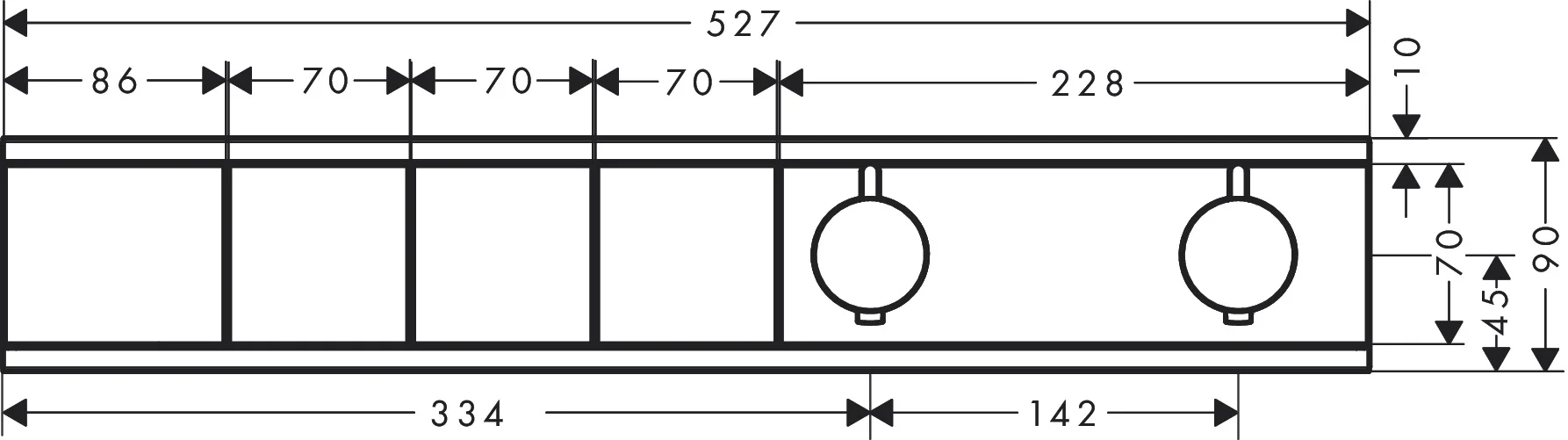 Hansgrohe RainSelect Thermostat Unterputz, 3 Verbraucher, mattschwarz