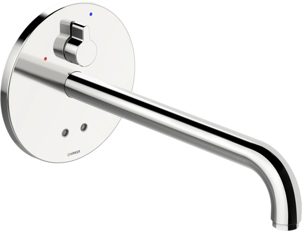 HansaELECTRA Waschtischarmatur Hansaelectra Fertigset für Waschtisch-Batterie 8181 Rosette rund 3 V, Bluetooth Ausladung 310 mm Chrom