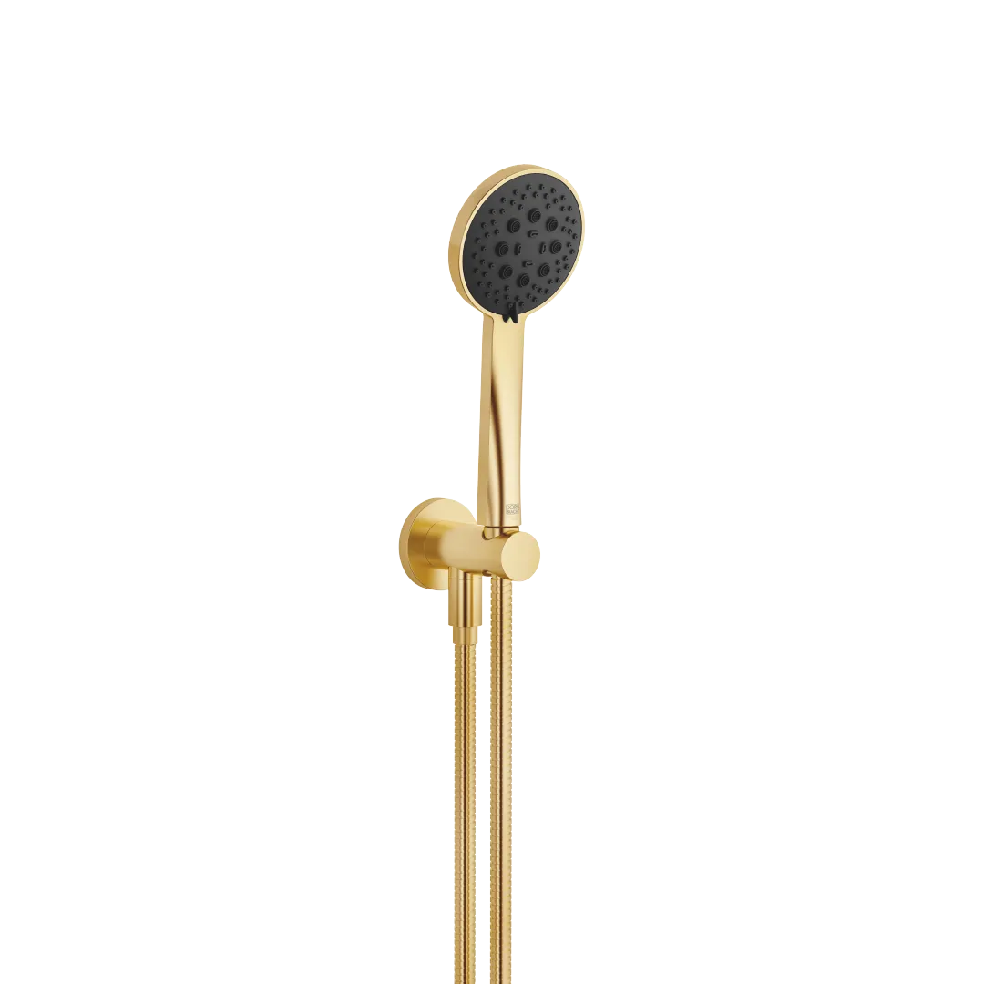 Dornbracht Schlauchbrausegarnitur SERIENSPEZIFISCH Gold gebürstet PVD mit FlowReduce, Durchfluss max. 6,8 l/min, 3-fach/5-fach verstellbar, Antikalk-System, Brauseschlauch 1250 mm, Anschluss 1/2"