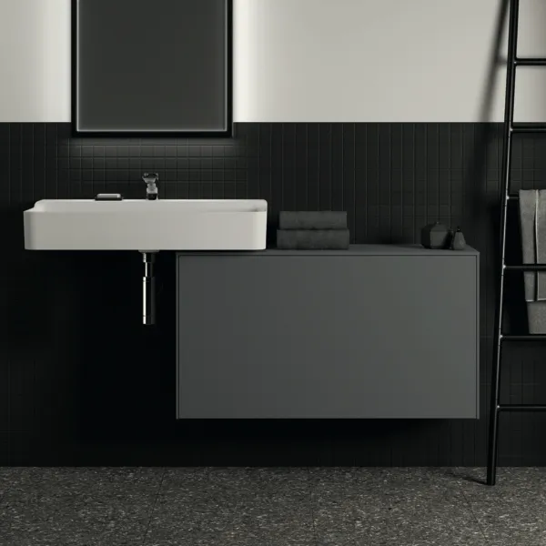 Ideal Standard Conca Waschtischunterschrank, Anthrazit matt, 1002x373x550 mm, 1 Auszug mit Push-Open und Softclose-Einzug