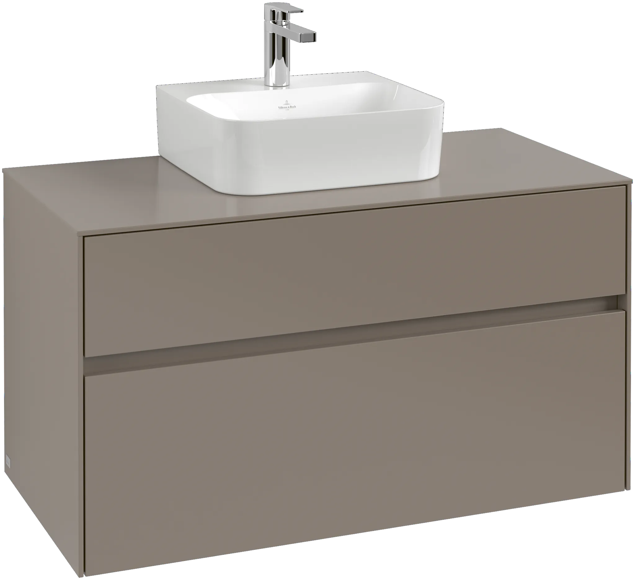 Villeroy & Boch Waschtischunterschrank „Collaro“ 1000 × 548 × 500 mm Taupe, mit Beleuchtung, für Becken mittig Villeroy & Boch Waschtischunterschrank „Collaro“ 1000 × 548 × 500 mm Taupe, mit Beleuchtung, für Becken mittig