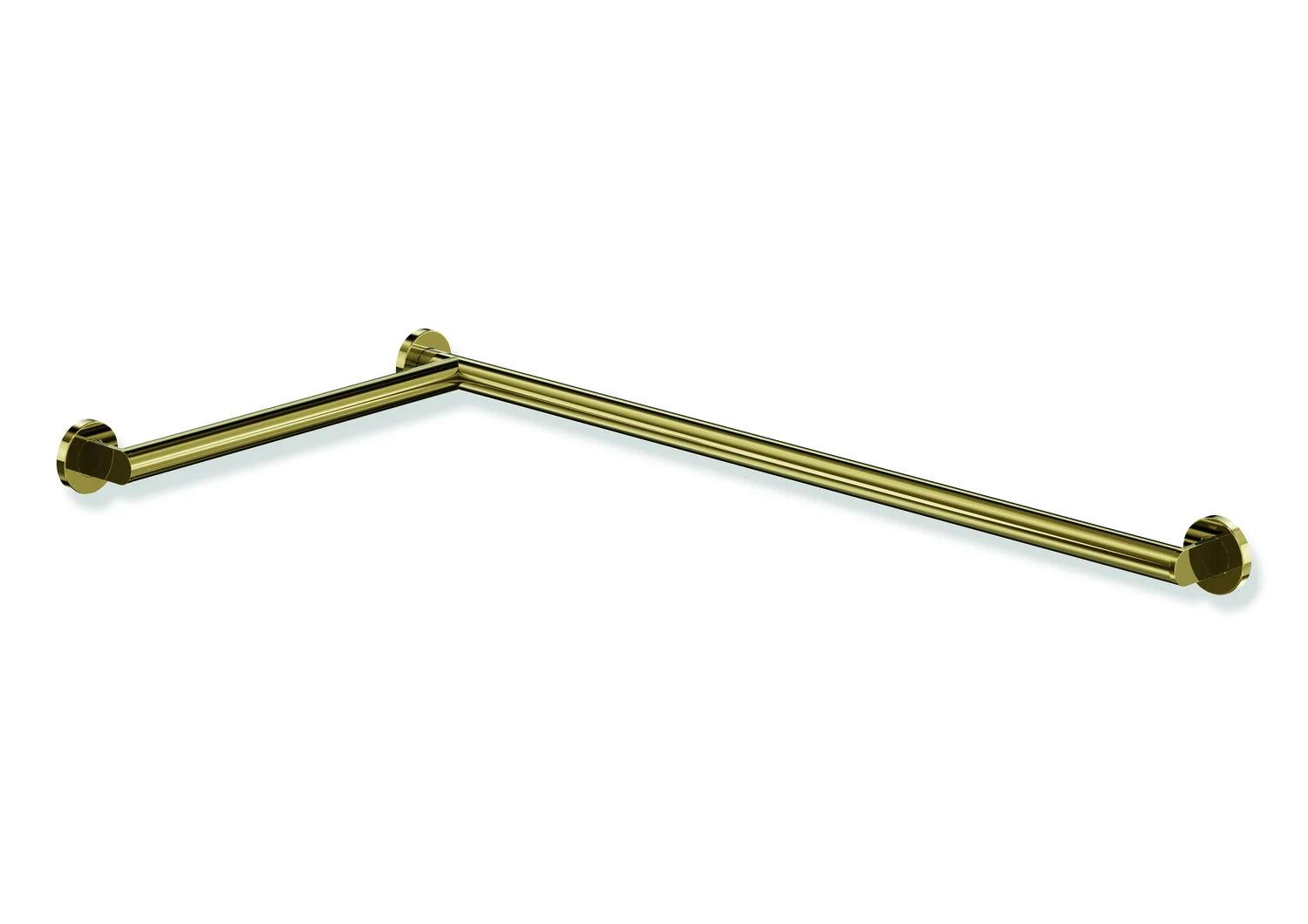 HEWI Dusch- und Wannenhandlauf System 900, Edelstahl PVD Gold glänzend, Maße: 947 x 495 mm, Stangendurchmesser 32 mm, Ausführung links HEWI Dusch- und Wannenhandlauf System 900, Edelstahl PVD Gold glänzend, Maße: 947 x 495 mm, Stangendurchmesser 32 mm, Ausführung links