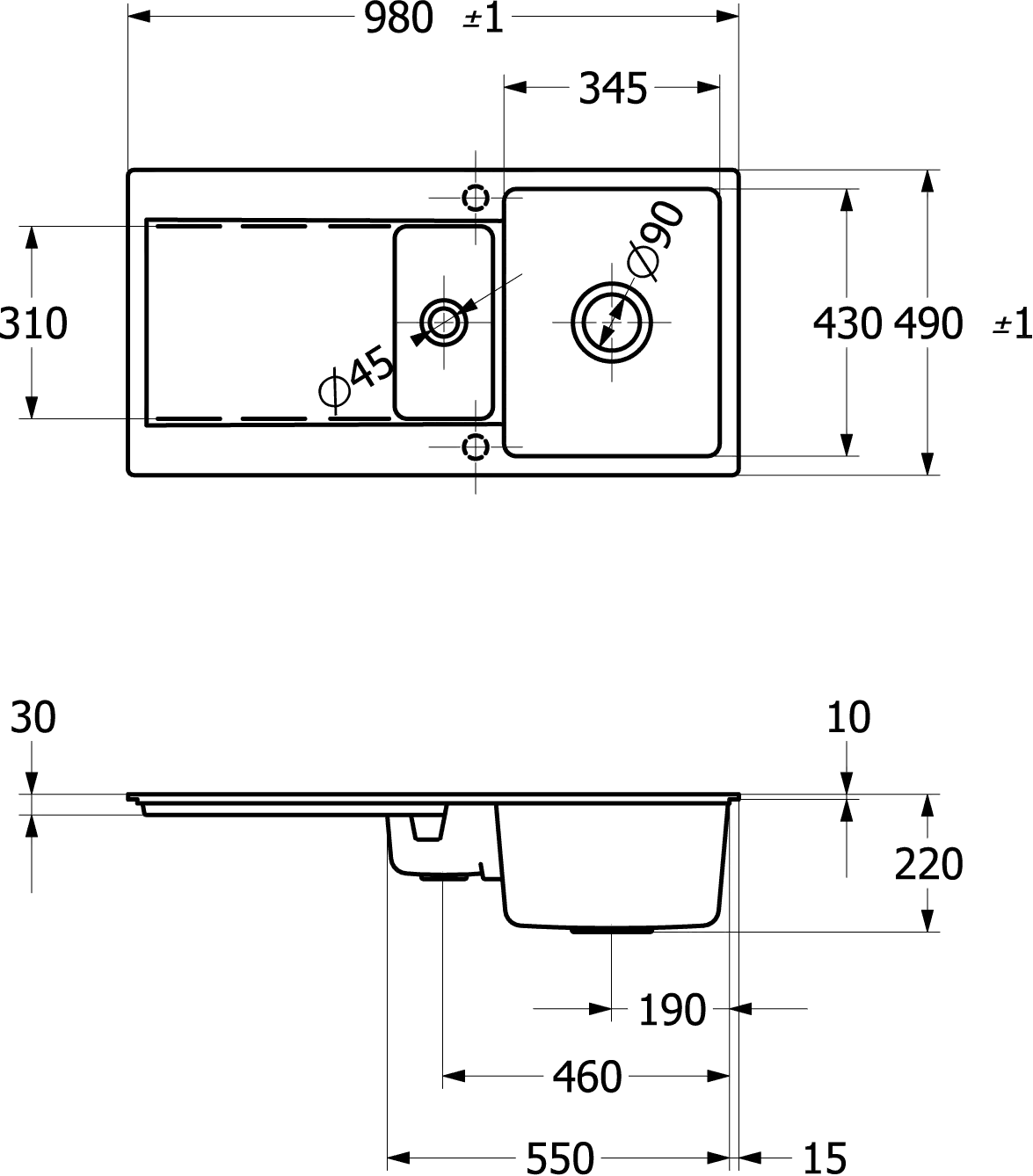 Küchenspülbecken „Siluet“