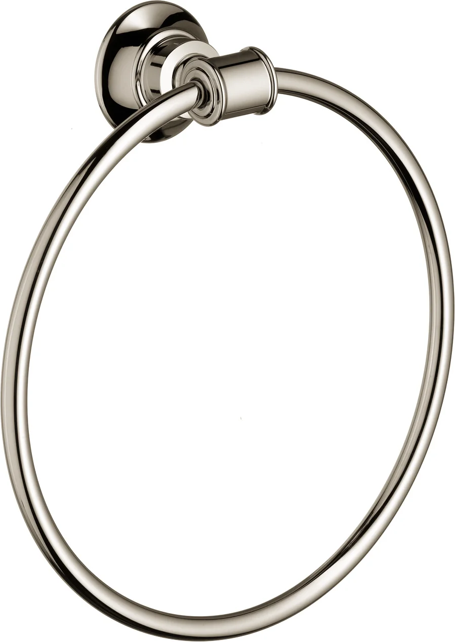 Hansgrohe AXOR Montreux Handtuchring chrom, schwenkbar, Wandmontage mit verdeckter Befestigung, Bohrabstand 35 mm, Bohrloch Ø 6 mm