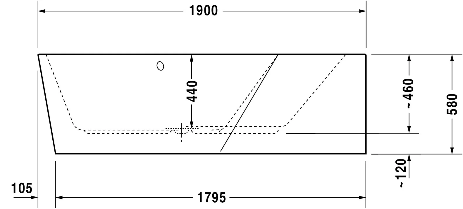 Duravit Whirlwanne „Paiova 5“ fünfeck 1900 × 1400 mm, rechts mit Jet-System, in Weiß Duravit Whirlwanne „Paiova 5“ fünfeck 1900 × 1400 mm, rechts mit Jet-System, in Weiß