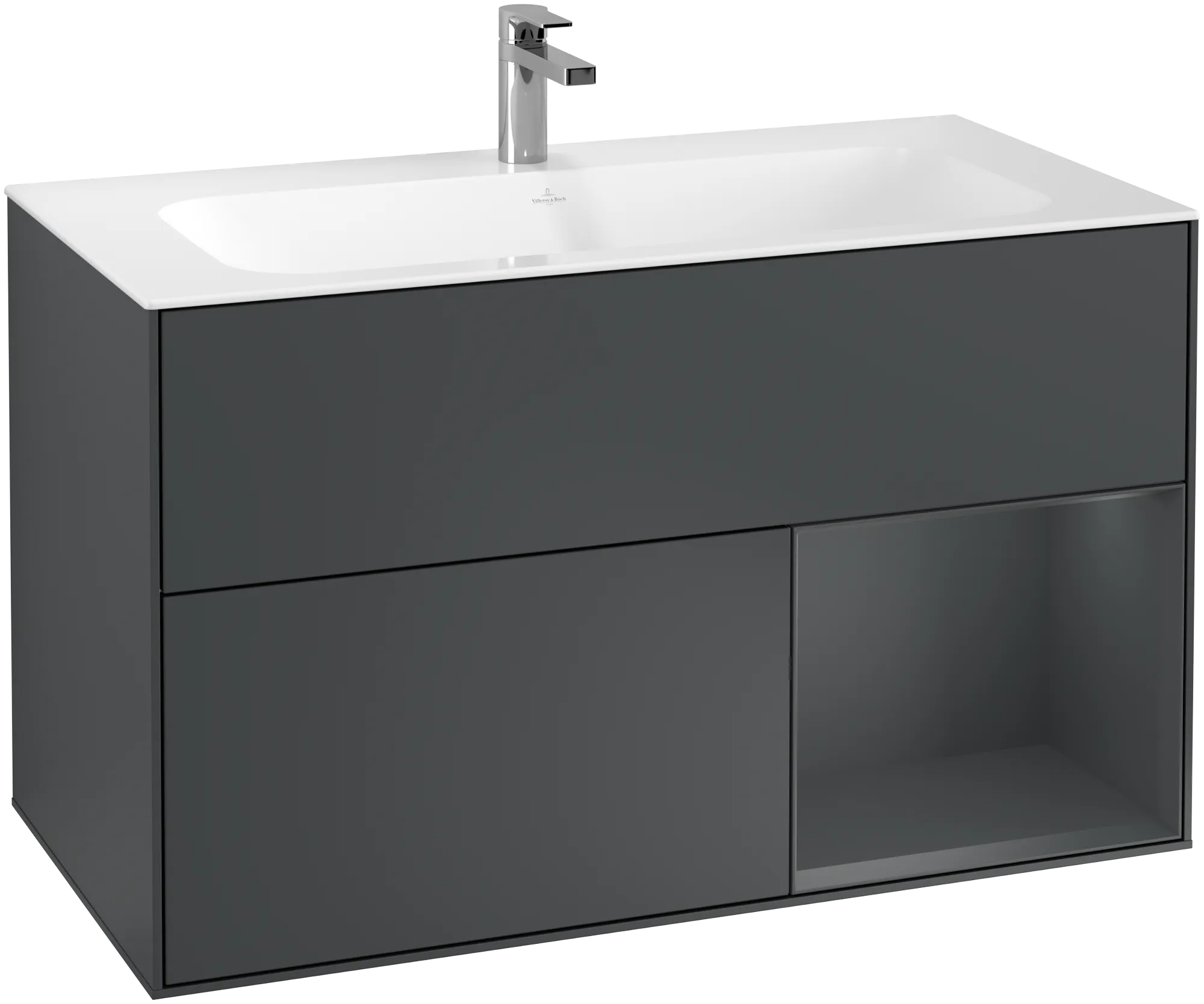 Villeroy & Boch Waschtischunterschrank „Finion“ für Schrankwaschtisch 996 × 591 × 498 mm Midnight Blue Matt Lacquer, für Becken mittig Villeroy & Boch Waschtischunterschrank „Finion“ für Schrankwaschtisch 996 × 591 × 498 mm Midnight Blue Matt Lacquer, für Becken mittig
