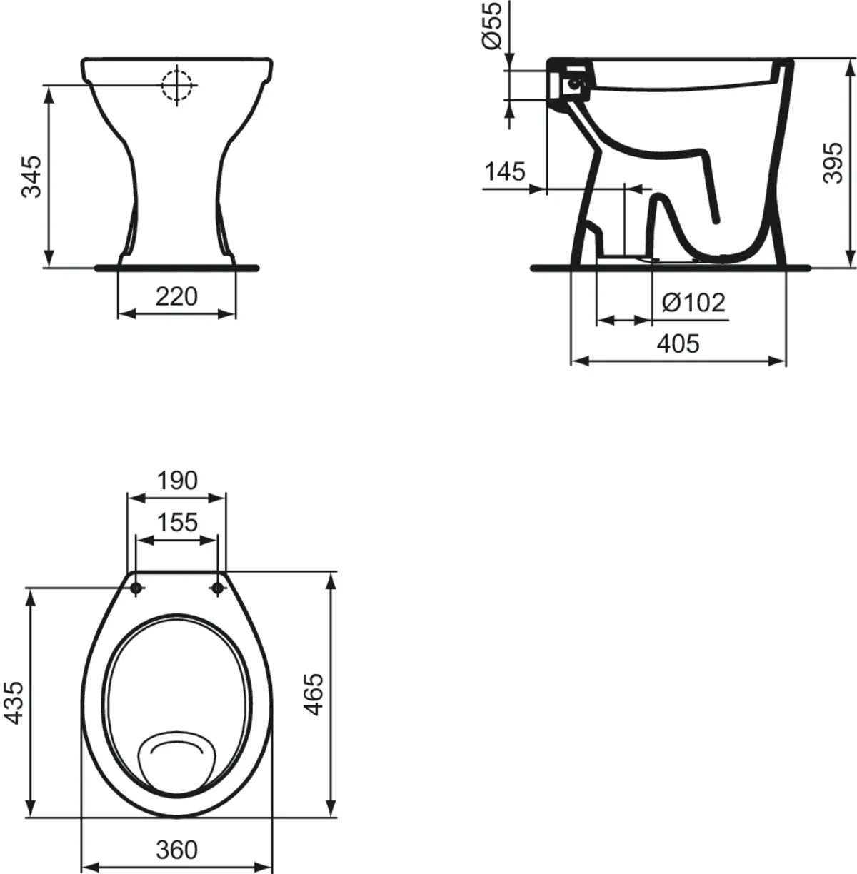 WC „Eurovit“ 36 × 39,5 × 46,5 cm WC „Eurovit“ 36 × 39,5 × 46,5 cm