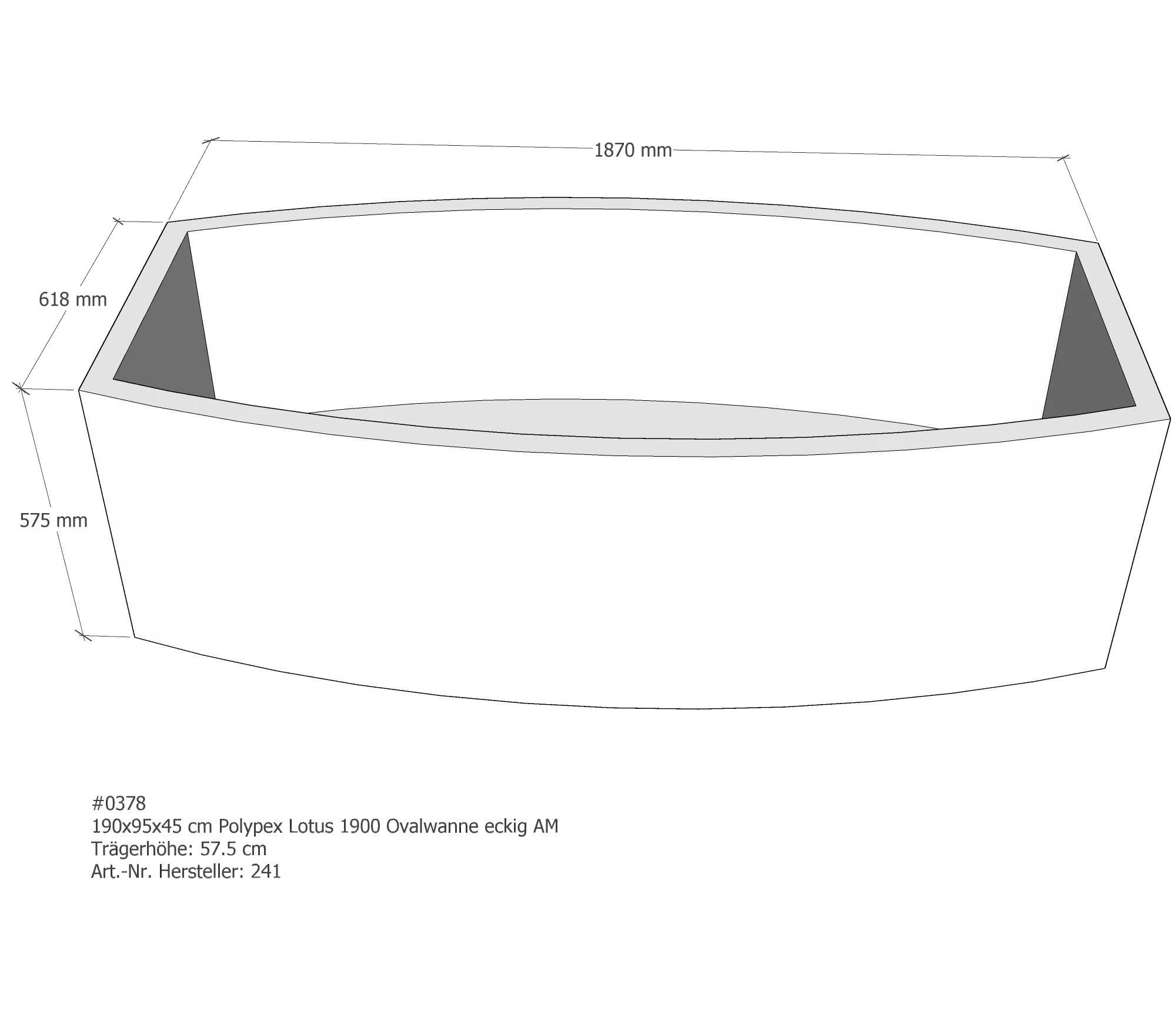 Badewannenträger passend für Polypex Lotus 1900 190 × 95 × 45 cm Badewannenträger passend für Polypex Lotus 1900 190 × 95 × 45 cm