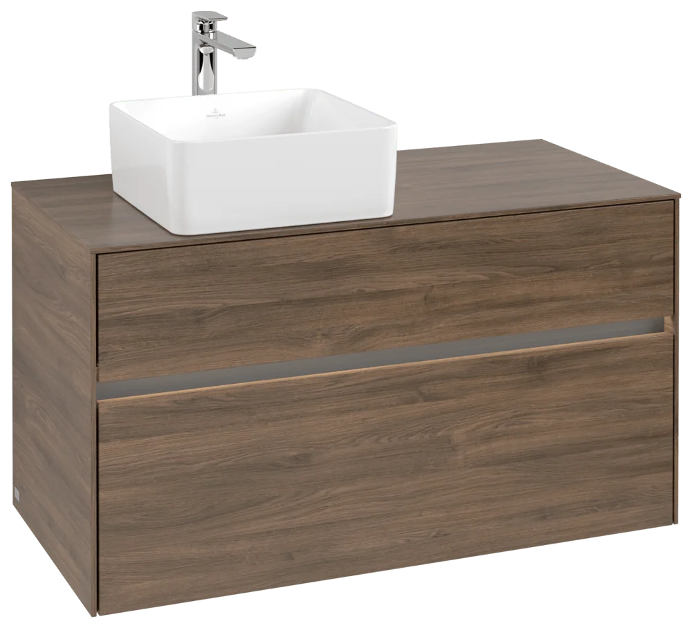Villeroy & Boch Waschbeckenunterschrank Collaro C039B0 Arizona Oak, 1000x548x500 mm, mit Beleuchtung und SoftClosing, Eckig