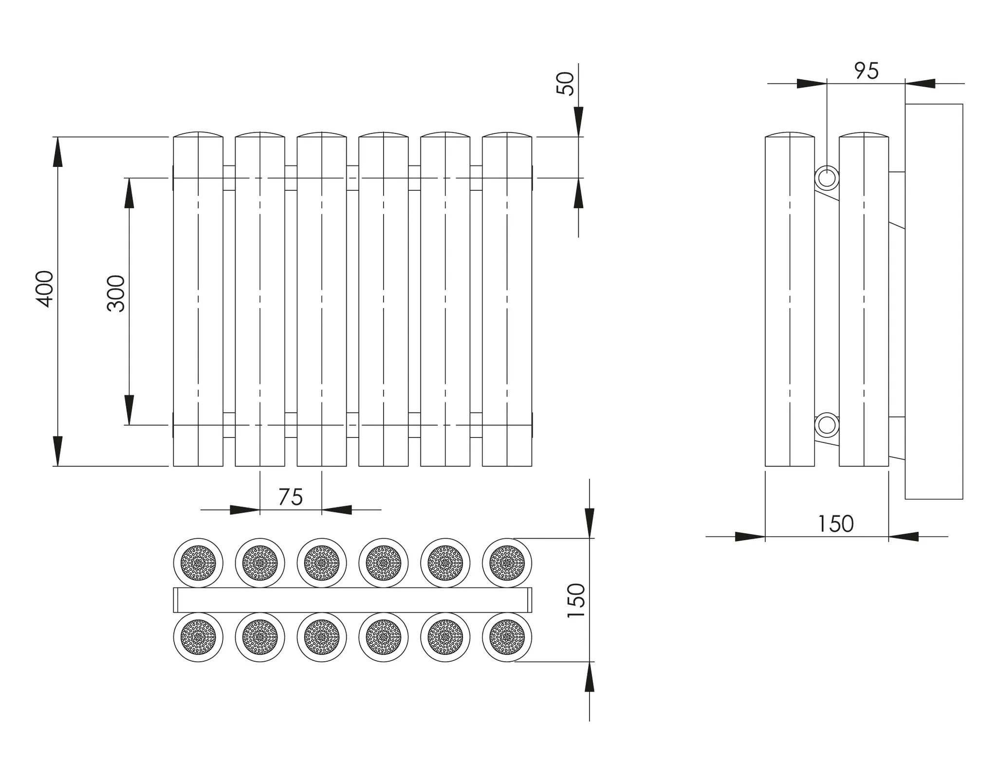 ASW Hygieneheizkörper zweireihig „Climaster“ C2E 21 × 40 cm