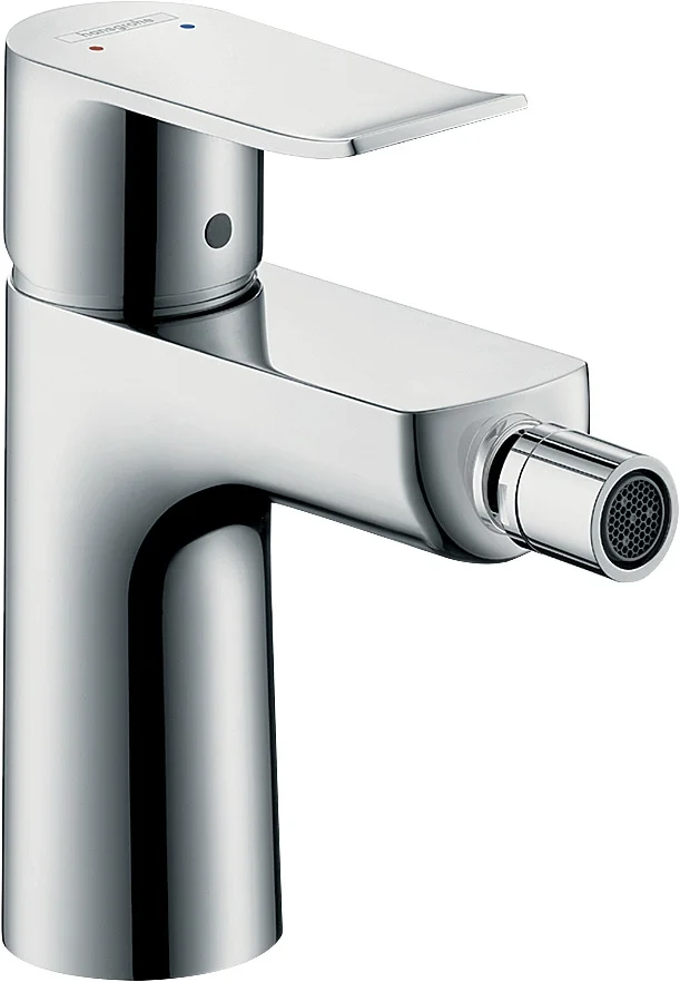 Hansgrohe Bidetmischer Metris chrom, Einhebel-Betätigung, Ausladung 123 mm, Auslaufhöhe 112 mm, Laminarstrahl, max. Durchfluss 7,5 l/min, Keramikmischsystem, einstellbare Temperaturbegrenzung, für Durchlauferhitzer geeignet