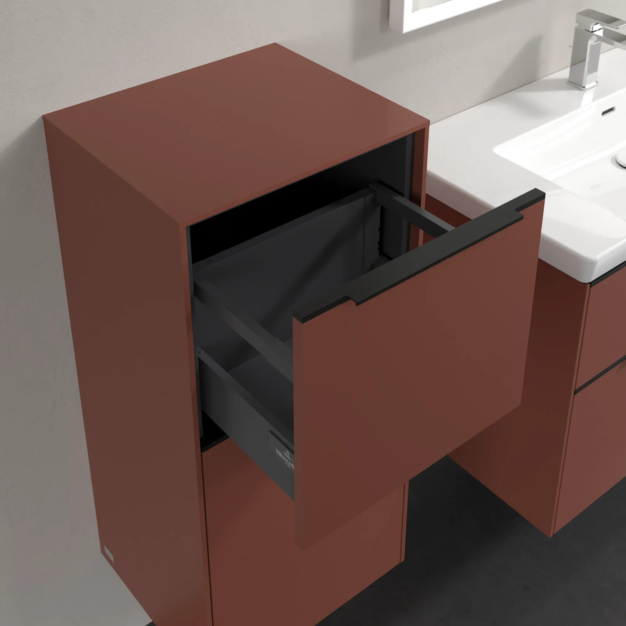 Villeroy & Boch Subway 3.0 Seitenschrank C59401, 400 x 860 x 362 mm, Anschlag links, Wine Red Villeroy & Boch Subway 3.0 Seitenschrank C59401, 400 x 860 x 362 mm, Anschlag links, Wine Red