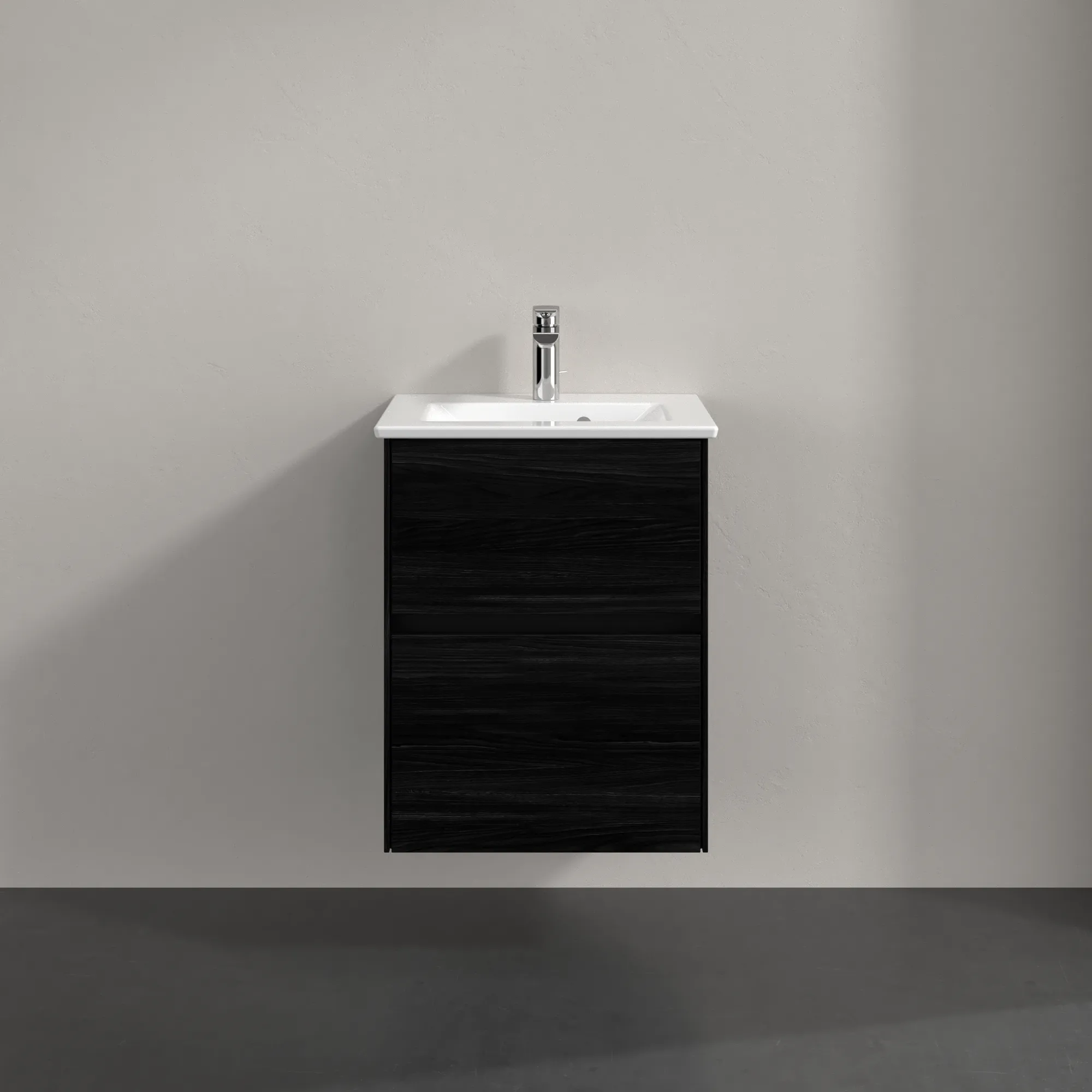 Villeroy & Boch Waschtischunterschrank „Collaro“ 472 × 610 × 404 mm Black Oak, ohne Beleuchtung, für Becken mittig Villeroy & Boch Waschtischunterschrank „Collaro“ 472 × 610 × 404 mm Black Oak, ohne Beleuchtung, für Becken mittig