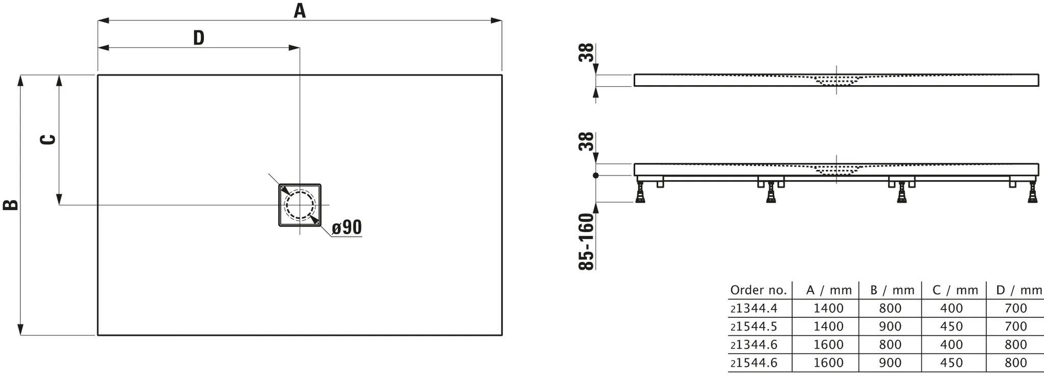 Laufen Duschwanne „SOLUTIONS“ 1400 × 800 mm ohne Oberflächenbeschichtung, ohne Oberflächenveredelung, in Weiß Laufen Duschwanne „SOLUTIONS“ 1400 × 800 mm ohne Oberflächenbeschichtung, ohne Oberflächenveredelung, in Weiß