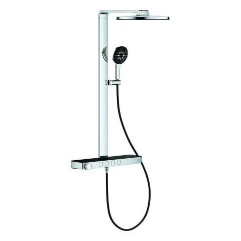 Duschsystem Rainshower Aqua Pure 101680, mit SmartControl Thermostatbatterie, Wandmontage, Kopfbrause rund, 2 Strahlarten, Durchfluss 15 l/min, Brauseboden weiß, Handbrause 3 Strahlarten, Durchfluss 8.4 l/min, Brauseboden weiß, chrom Duschsystem Rainshower Aqua Pure 101680, mit SmartControl Thermostatbatterie, Wandmontage, Kopfbrause rund, 2 Strahlarten, Durchfluss 15 l/min, Brauseboden weiß, Handbrause 3 Strahlarten, Durchfluss 8.4 l/min, Brauseboden weiß, chrom
