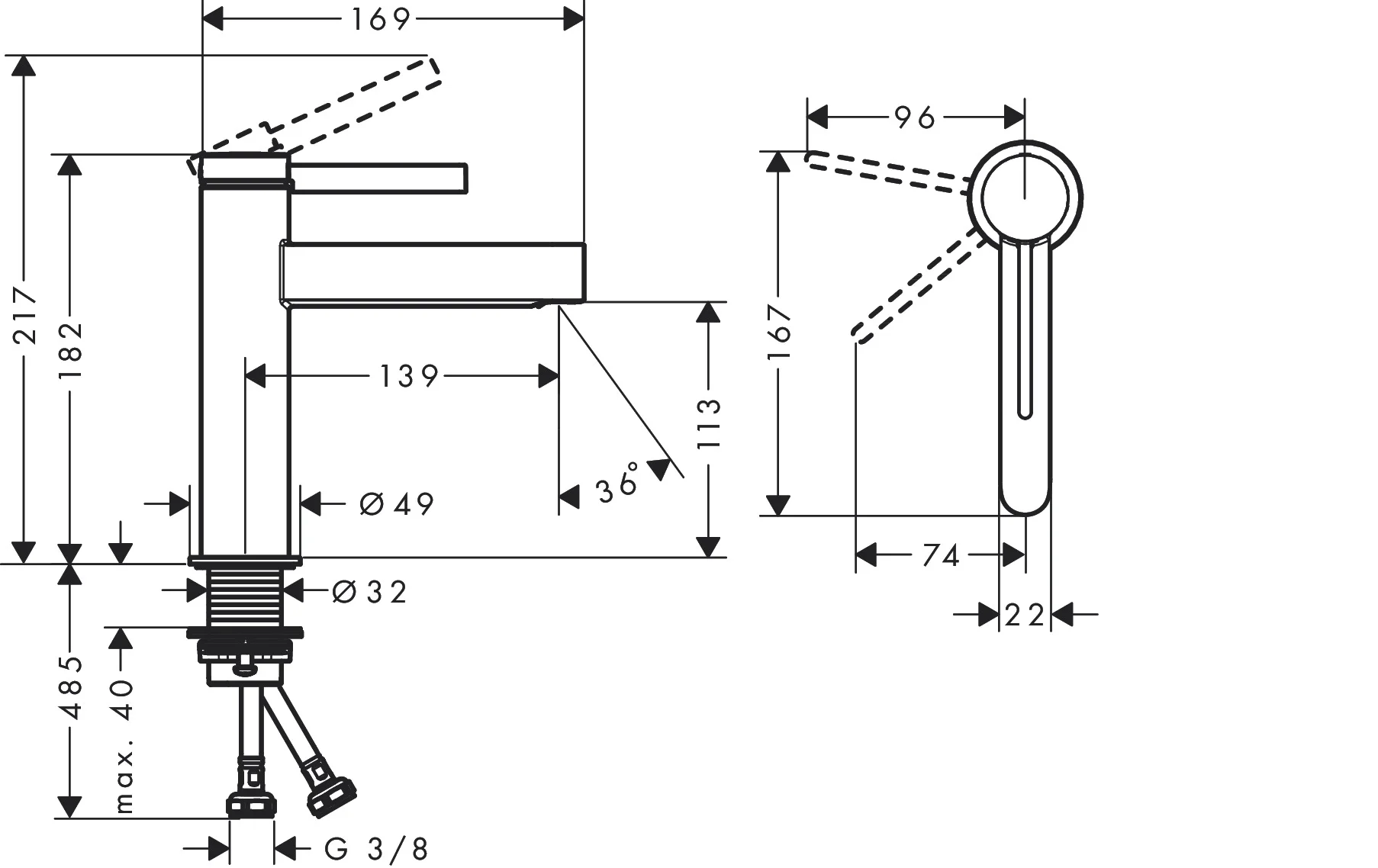 Hansgrohe Einhebel-Waschtischmischer Finoris CoolStart mattweiß, Ausladung 139 mm, Auslaufhöhe 113 mm, Laminarstrahl, max. Durchfluss 5 l/min, Keramikmischsystem, Push-Open Ablaufgarnitur G 11/4 Hansgrohe Einhebel-Waschtischmischer Finoris CoolStart mattweiß, Ausladung 139 mm, Auslaufhöhe 113 mm, Laminarstrahl, max. Durchfluss 5 l/min, Keramikmischsystem, Push-Open Ablaufgarnitur G 11/4