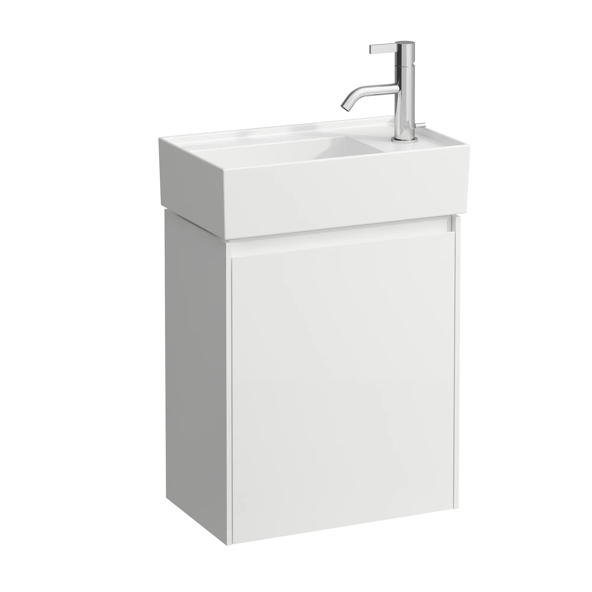 Laufen Waschtischunterbau LANI 270x437x515 1 Tür Scharnier rechts, integrierte Griffleiste und Soft-Close, 1 Glasablage (fix), für Waschtisch Kartell Laufen H815334 weiß matt Laufen Waschtischunterbau LANI 270x437x515 1 Tür Scharnier rechts, integrierte Griffleiste und Soft-Close, 1 Glasablage (fix), für Waschtisch Kartell Laufen H815334 weiß matt