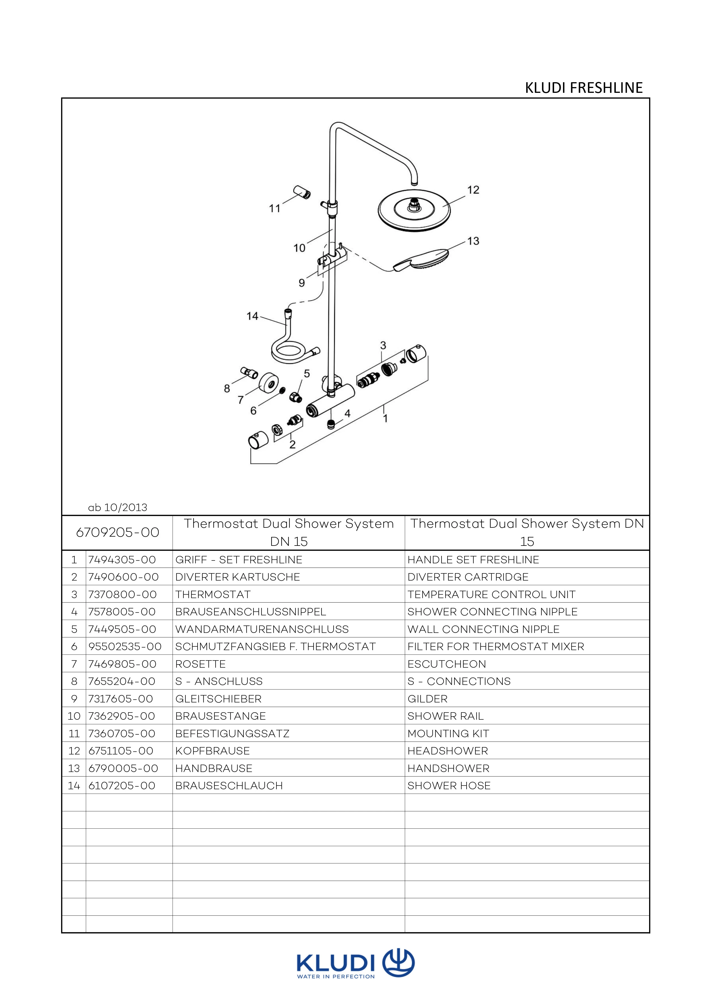 FRESHLINE Thermostat Dual Shower System chrom