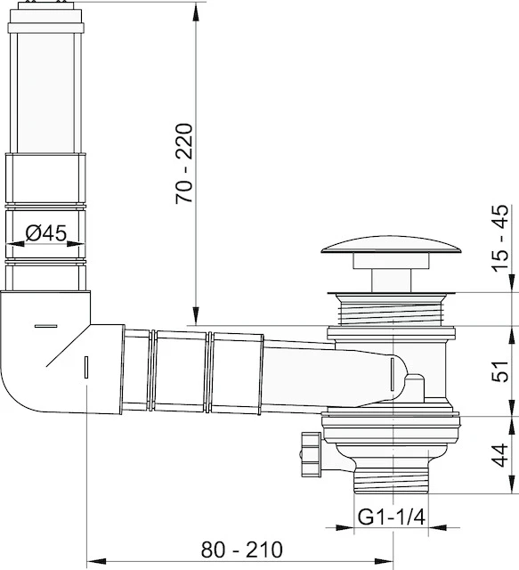 Arm.-Zub. 59913010000 Ab- und Überlaufgarnitur G 1 1/4, Push Open verchromt