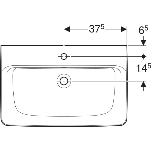 Aufsatzwaschtisch „Renova Plan“, rechteckig 75 × 48 cm in weiß alpin Aufsatzwaschtisch „Renova Plan“, rechteckig 75 × 48 cm in weiß alpin