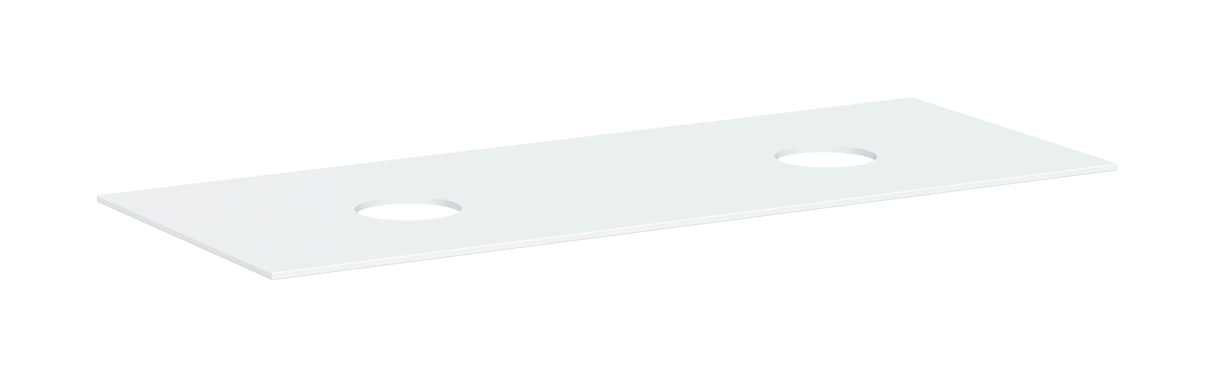 Hansgrohe Xevolos E Konsole, Mattweiß, 1370 x 550 mm, 2 mittige Beckenausschnitte ohne Hahnloch