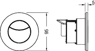 TECEflushpoint pneumatische Fernauslösung für Zweimengentechnik, Feinbauset, mit runder Blende, weiß