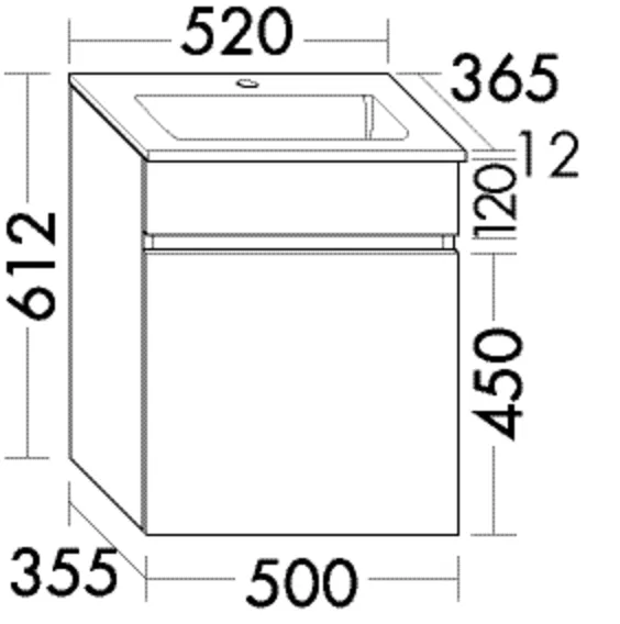 burgbad Badmöbelset „Lin20“ 56 × 65,2 cm in Sandstein Solid Matt