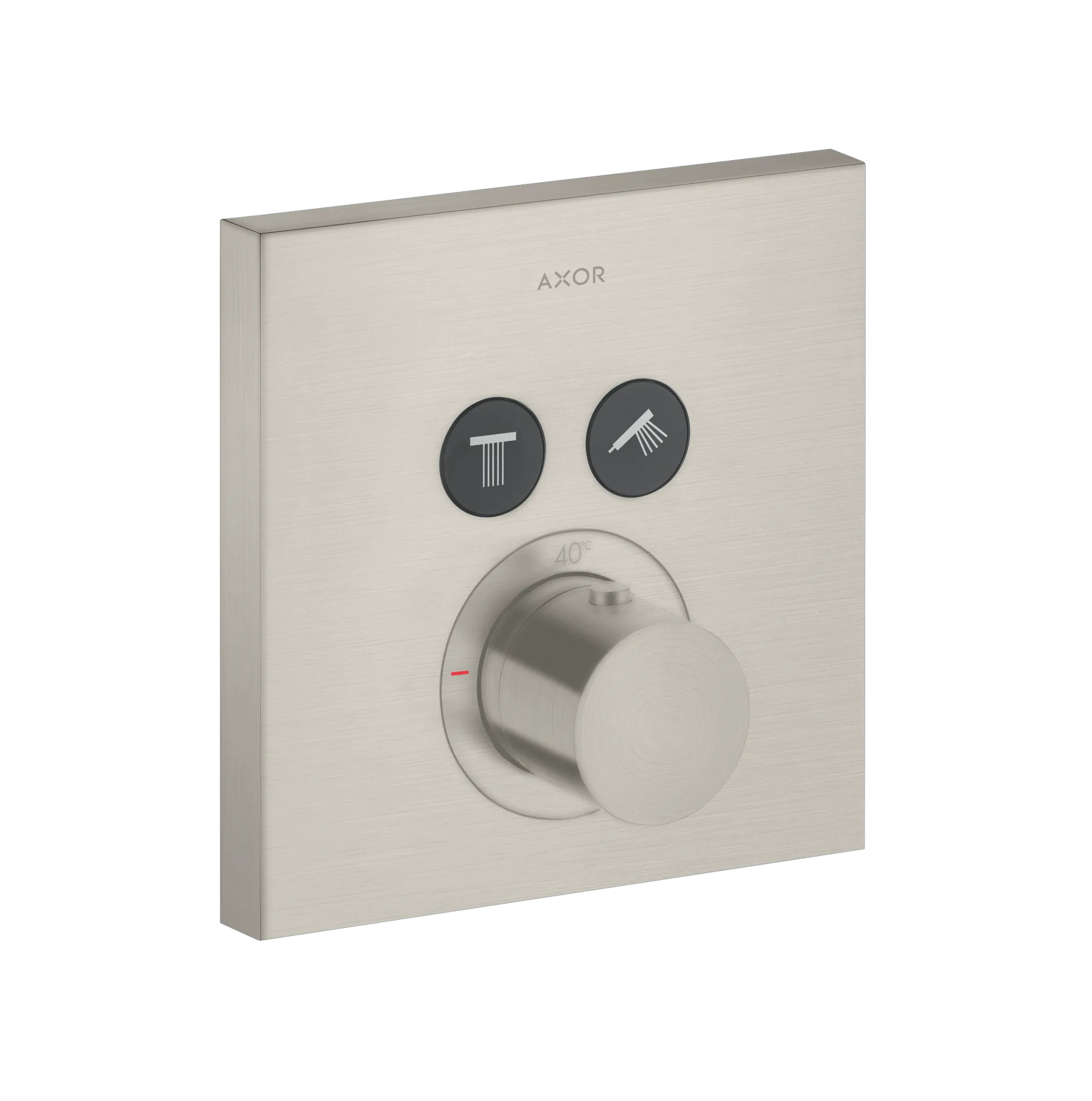 Hansgrohe AXOR ShowerSolutions Thermostat Unterputz eckig für 2 Verbraucher, Edelstahl Optic