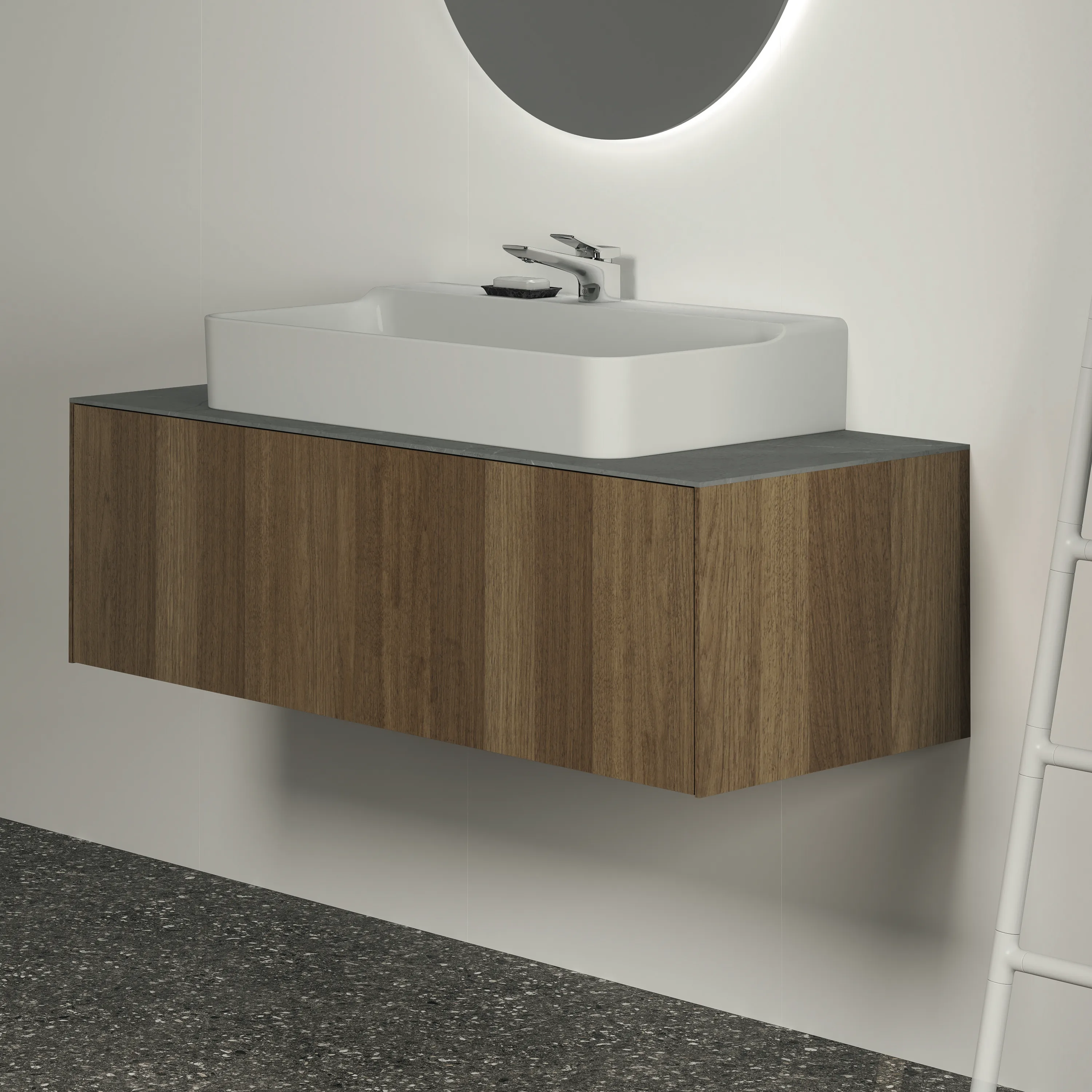 Ideal Standard Waschtischunterschrank Conca, 1 Auszug, ohne Platte, 1200x505x360mm, Walnuss Dunkel