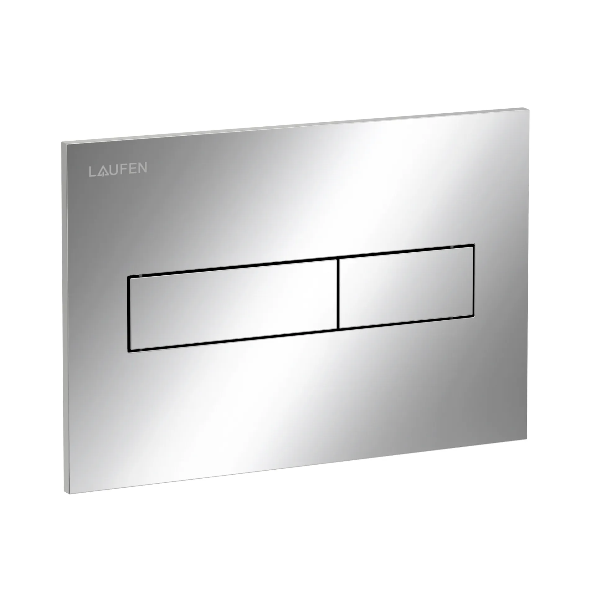 Laufen Betätigungsplatte HORIZON INEO, chrom, 213x145x6 mm, für Front- oder Oberbetätigung, Dual-Flush 2-Mengen-Spülsystem Laufen Betätigungsplatte HORIZON INEO, chrom, 213x145x6 mm, für Front- oder Oberbetätigung, Dual-Flush 2-Mengen-Spülsystem