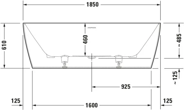 Duravit Badewanne „DuraSquare“ freistehend rechteck 185 × 85 cm