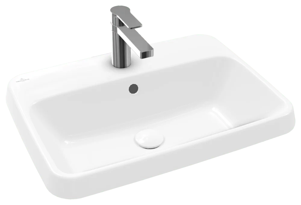 Villeroy & Boch Einbauwaschbecken Architectura, 600x450x170mm, weiß Alpin, glänzend, mit Überlauf, für 3-Loch-Armatur