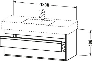 Duravit Waschtischunterschrank wandhängend „Ketho“ 120 × 48 × 45,5 cm Graphit Matt