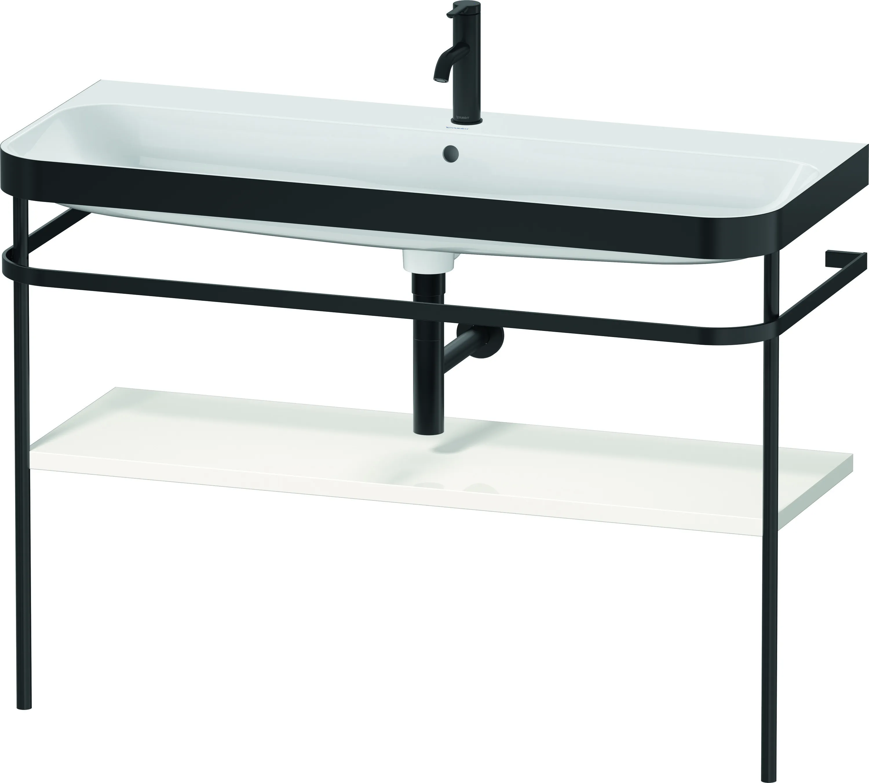 Duravit Waschtischunterschrank mit Metallkonsole „Happy D.2 Plus“ 117,5 × 85 × 49 cm in Weiß Hochglanz