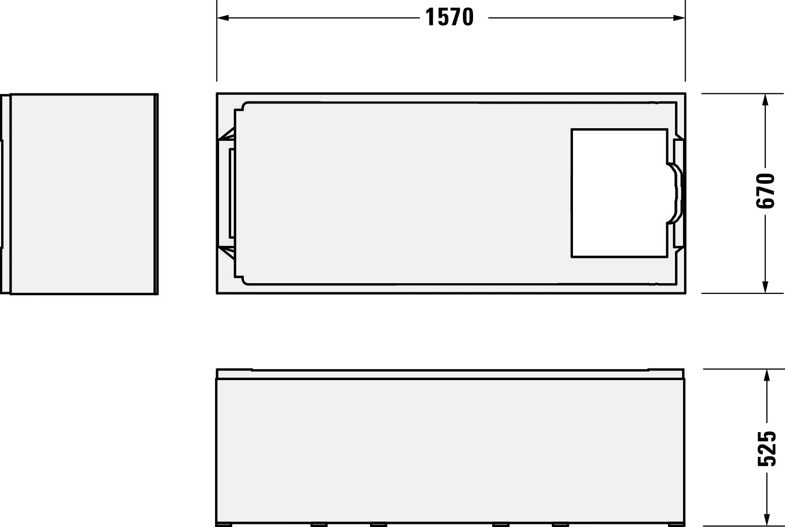 Duravit Badewanne „No.1“ rechteck 160 × 70 cm, Fußablauf