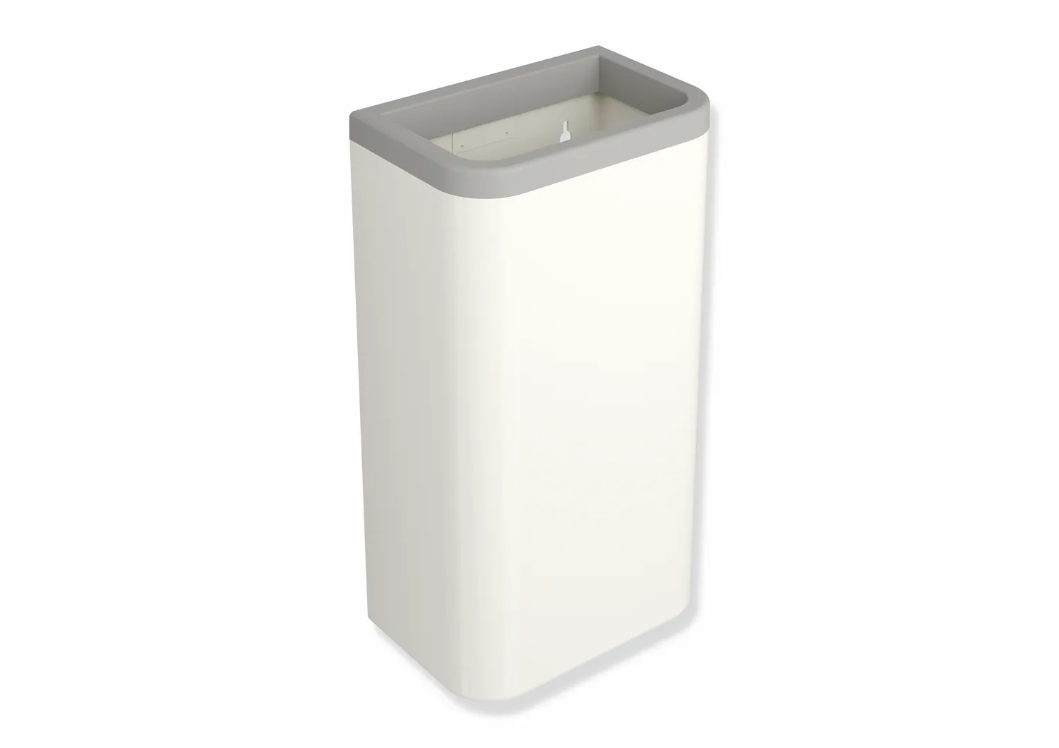 HEWI Papierabfallbehälter Serie 477 PG74, Korpus Polyamid, Fassungsvermögen ca. 25 l, Breite 281 mm, Höhe 505 mm, Tiefe 181 mm, Wandmontage, HEWI Farbe 95 (Felsgrau)