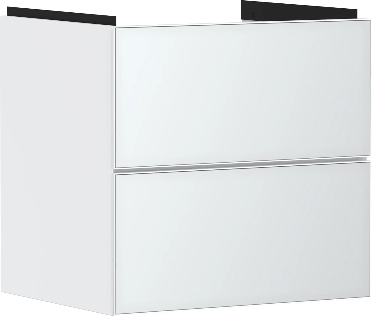 Hansgrohe Xevolos E Waschtischunterschrank Mattweiß 580/475 mm mit 2 Schubkästen, griff- und siphonausschnittlos, SoftClose, PushOpen, vormontiert