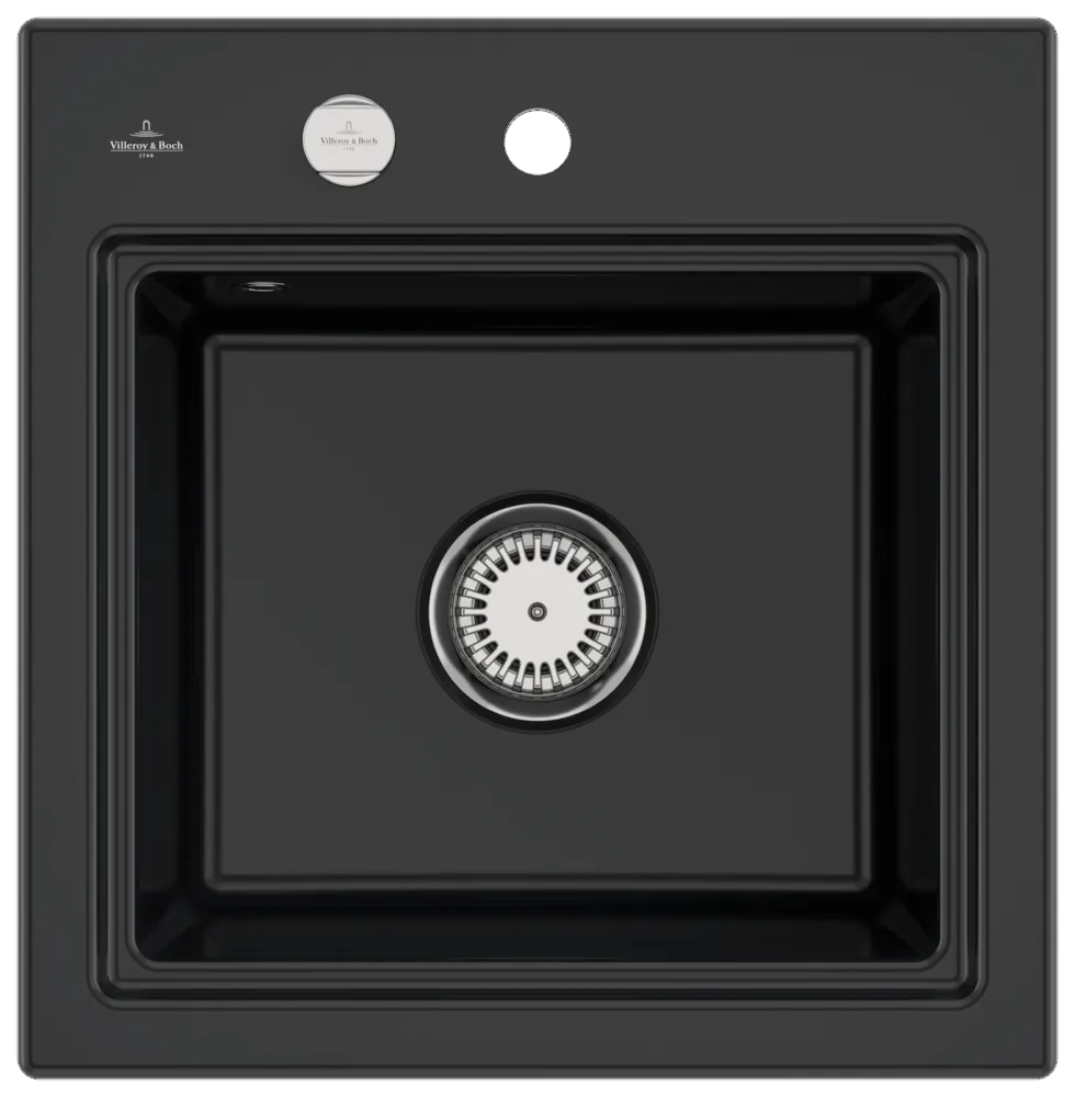 Villeroy & Boch Einbau-Küchenspülbecken „Subway Style“ 50 S 500 × 510 × 220 mm, für Becken rechts in Pure Black Villeroy & Boch Einbau-Küchenspülbecken „Subway Style“ 50 S 500 × 510 × 220 mm, für Becken rechts in Pure Black