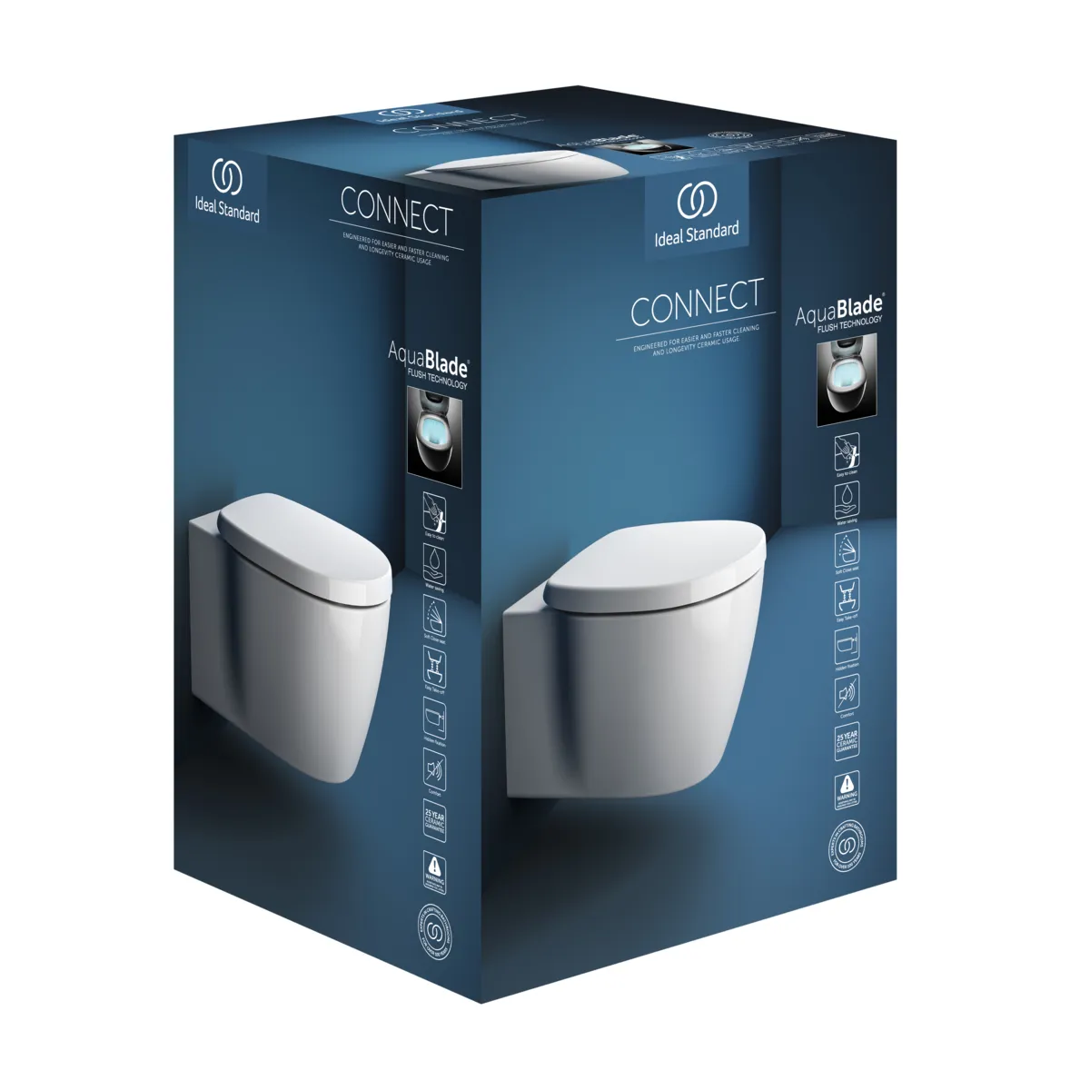 WC-Paket Connect AquaBlade mit WC-Sitz Softclosing 365x540x340mm Weiß