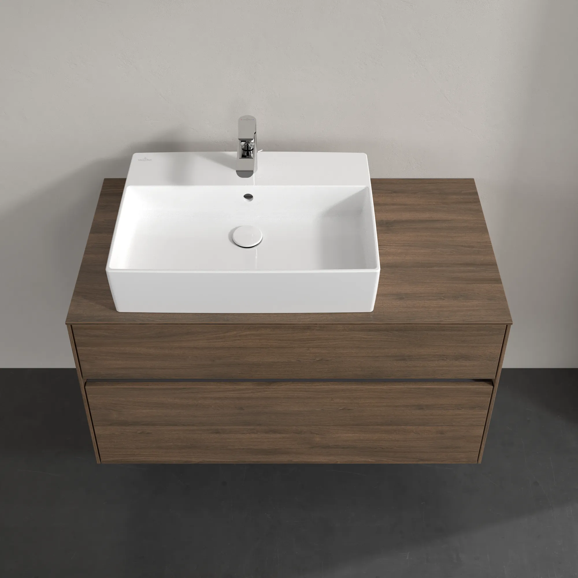Villeroy & Boch Waschbeckenunterschrank Collaro Arizona Oak, 1000x548x500 mm, mit Beleuchtung und SoftClosing, Eckig