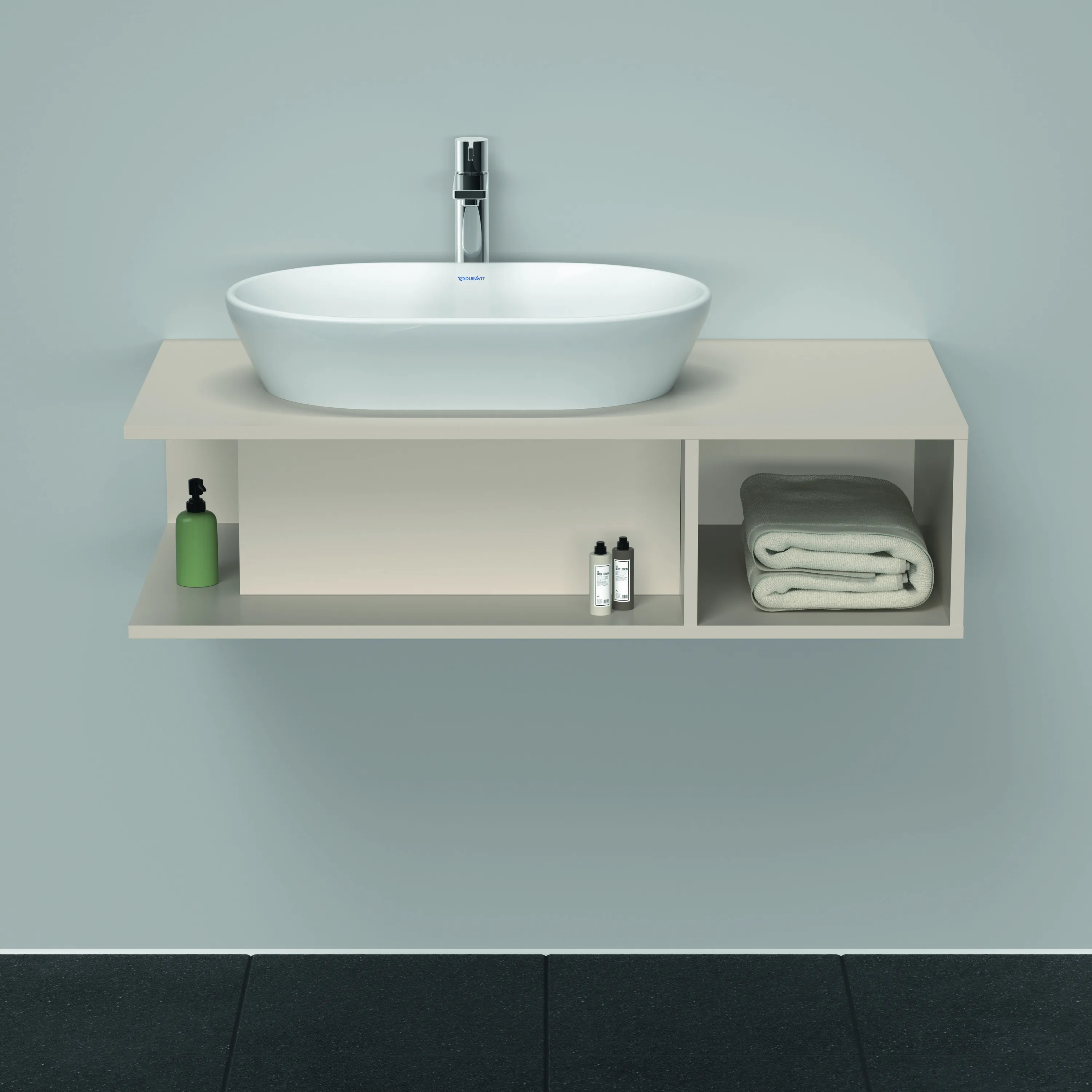 Duravit Waschtischunterschrank wandhängend „D-Neo“ 100 × 26 × 55 cm Taupe Matt