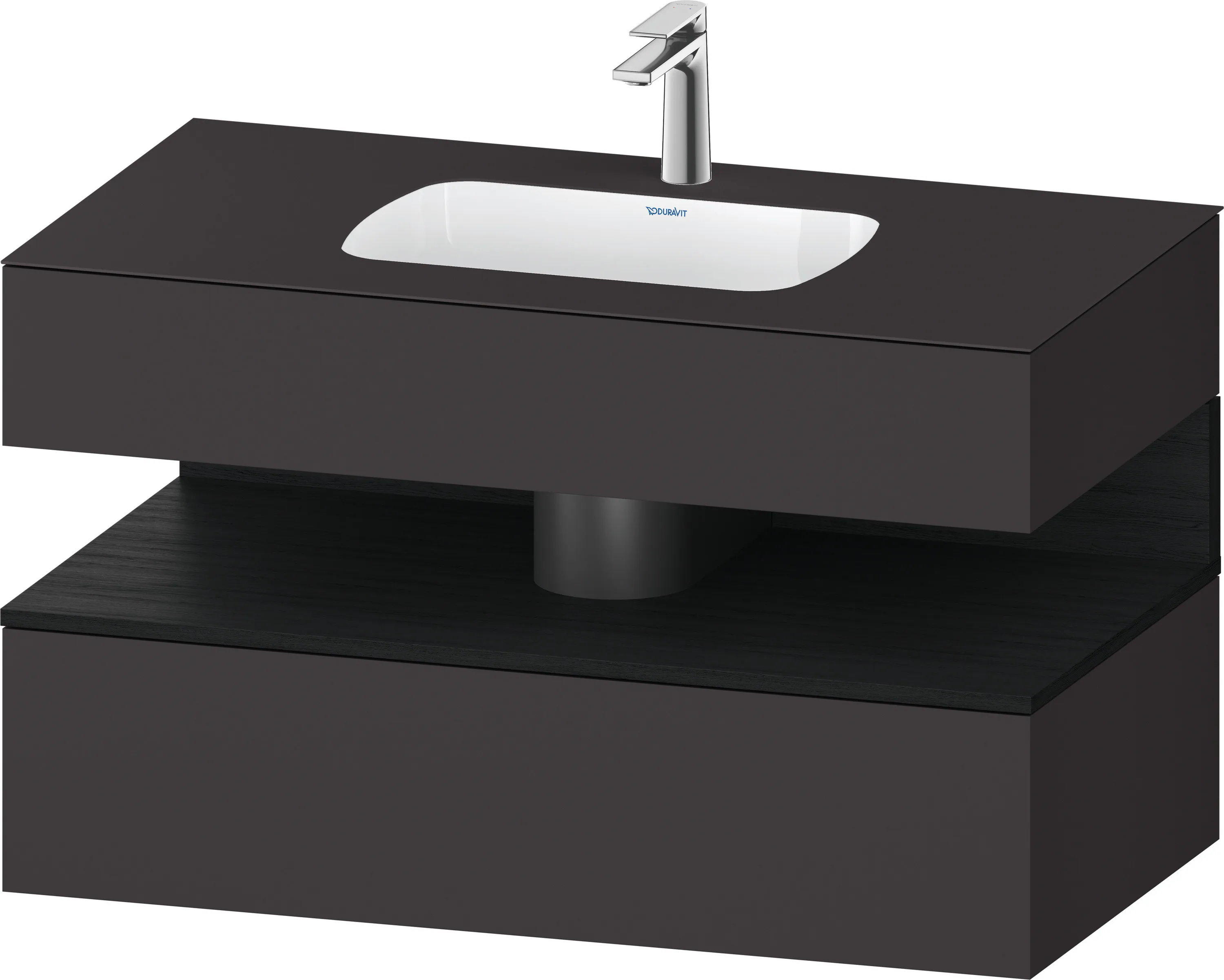 Einbauwaschtisch mit Konsolenwaschtischunterbau „Qatego“ 100 × 55 × 60 cm, mit Beleuchtung Einbauwaschtisch mit Konsolenwaschtischunterbau „Qatego“ 100 × 55 × 60 cm, mit Beleuchtung