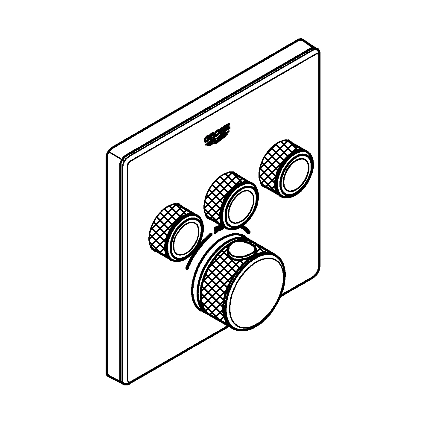 Thermostat Grohtherm SmartControl 29157, mit 3 Absperrventilen, Fertigmontageset für Rapido SmartBox, Wandrosette eckig, moon white