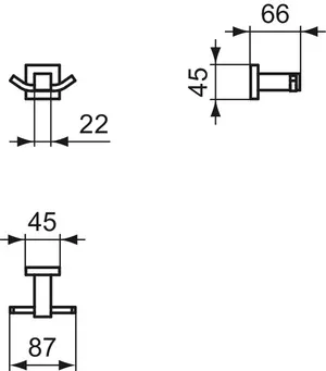 Doppelter Handtuchhaken IOM Cube, Chrom Doppelter Handtuchhaken IOM Cube, Chrom