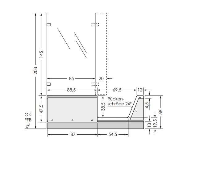 repaBAD Duschbadewanne rechts, Ecke „Easy-In“ 170 × 75 cm repaBAD Duschbadewanne rechts, Ecke „Easy-In“ 170 × 75 cm